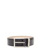 Matchesfashion.com Alexander Mcqueen - Identity Skull-print Leather Belt - Mens - Black