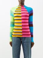 Christopher John Rogers - Colour-blocked Striped Wool-blend Sweater - Womens - Multi
