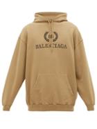 Matchesfashion.com Balenciaga - Laurier Bb Logo Print Cotton Hooded Sweatshirt - Mens - Brown