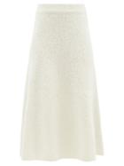 Matchesfashion.com Gabriela Hearst - Pablo Cashmere-blend Boucl Midi Skirt - Womens - Ivory