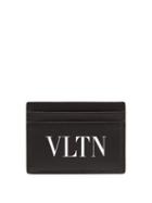 Matchesfashion.com Valentino - Vltn Logo Print Leather Cardholder - Mens - Black