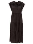 Matchesfashion.com See By Chlo - Ruffled Cotton-voile Midi Dress - Womens - Black
