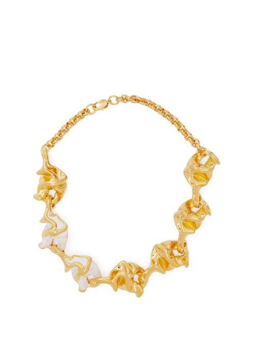 Matchesfashion.com Marni - Crinkle Pendant Necklace - Womens - White