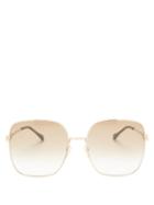 Matchesfashion.com Gucci - Oversized Butterfly Metal Sunglasses - Womens - Gold Multi