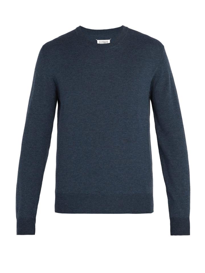 Maison Margiela Elbow-patch Wool And Cotton-blend Sweater