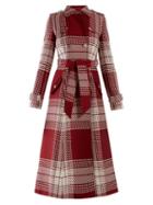 Matchesfashion.com Gabriela Hearst - Cassatt Checked Wool Coat - Womens - Red White