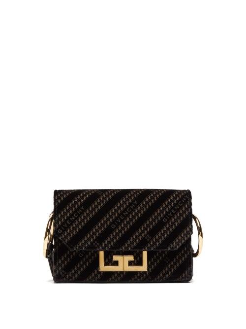 Matchesfashion.com Givenchy - Eden Chain Pattern Velvet Belt Bag - Womens - Black