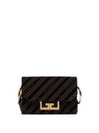 Matchesfashion.com Givenchy - Eden Chain Pattern Velvet Belt Bag - Womens - Black