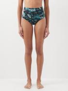 Ulla Johnson - Floral-print High-rise Bikini Briefs - Womens - Navy Print