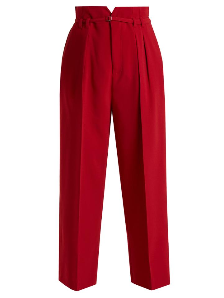 Redvalentino High-rise Crepe Cropped Wide-leg Trousers