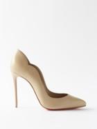 Christian Louboutin - Hot Chick 100 Scalloped Leather Pumps - Womens - Nude