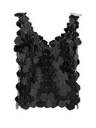 Matchesfashion.com Paco Rabanne - Hexagonal Paillette Chainmail Top - Womens - Black