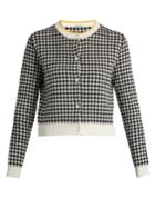 Miu Miu Button-down Gingham-intarsia Cotton Cardigan