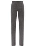 Alexander Mcqueen - High-rise Wool-blend Straight-leg Trousers - Womens - Grey