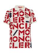 Matchesfashion.com 2 Moncler 1952 - Logo Print Cotton Piqu Polo Shirt - Mens - White Multi