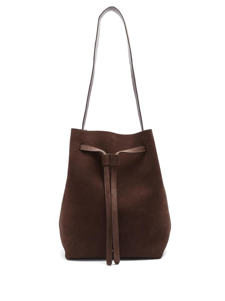Mansur Gavriel Drawstring Hobo Leather-lined Suede Bag