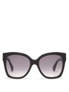 Matchesfashion.com Gucci - Oversized Square Acetate Sunglasses - Womens - Black Gold