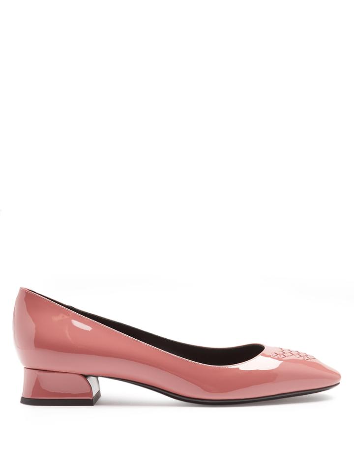 Bottega Veneta Cherbourg Intrecciato Leather Low-heel Pumps