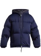Matchesfashion.com Prada - Down Quilted Technical Jersey Hooded Jacket - Womens - Blue