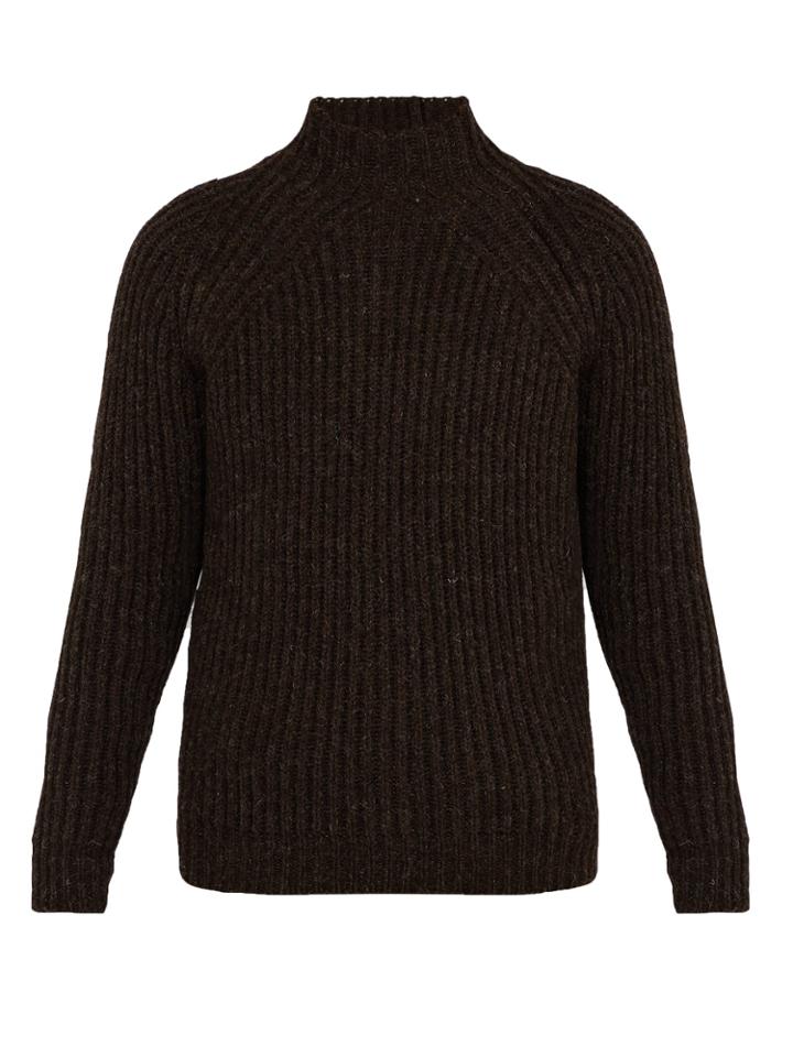 De Bonne Facture Ribbed-knit Wool Sweater