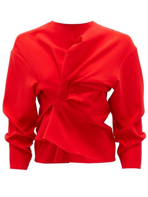 Matchesfashion.com A.w.a.k.e. Mode - Cutout Draped Crepe Top - Womens - Red