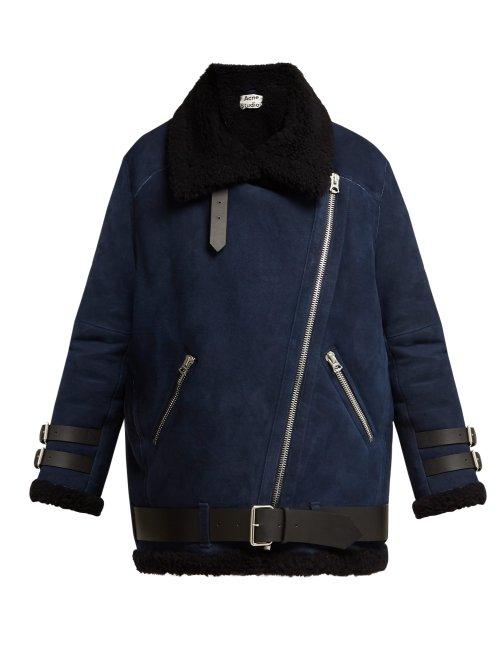 Matchesfashion.com Acne Studios - Velocite Shearling Jacket - Womens - Navy