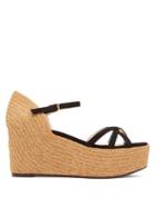 Jimmy Choo Delany 80 Suede Wedge Sandals