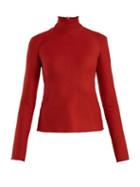 Matchesfashion.com A.w.a.k.e. - High Neck Crepe Top - Womens - Red