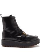 Tod's - Lace-up Leather Platform Boots - Womens - Black