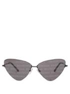Matchesfashion.com Balenciaga - Cat-eye Metal Sunglasses - Womens - Black Multi