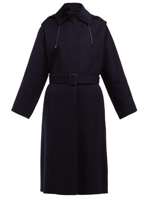 Matchesfashion.com Joseph - Carbon Feather Single Breasted Wool Blend Coat - Womens - Navy