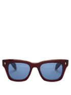 Matchesfashion.com Jacques Marie Mage - Dealan D Frame Acetate Sunglasses - Mens - Red