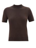 Ladies Rtw The Row - Carbo Short-sleeved Cashmere Sweater - Womens - Dark Brown