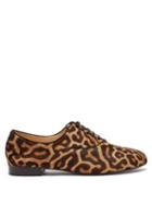 Matchesfashion.com Christian Louboutin - Fred Leopard Print Calf Hair Oxford Shoes - Womens - Leopard