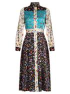 Duro Olowu Abstract Bird-print Silk-satin Dress