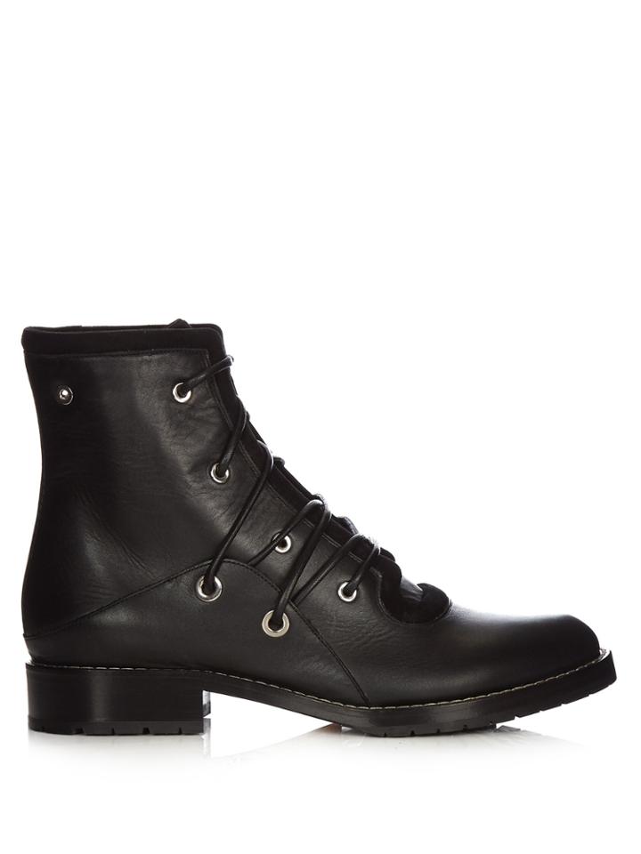Proenza Schouler Lace-up Leather Military Boots