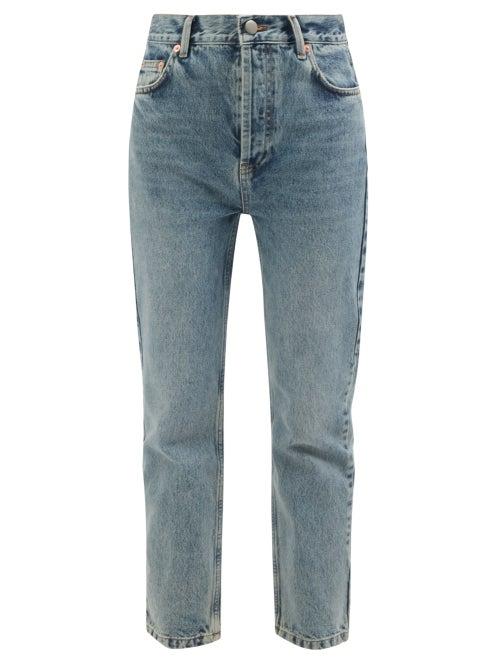 Raey - Crop Straight-leg Jeans - Womens - Light Blue