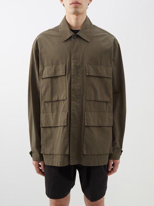 Raey - Multi Pocket Cotton Army Jacket - Mens - Light Green