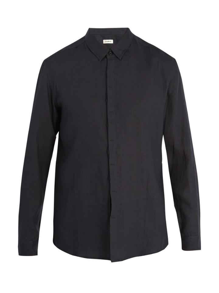 Commas Point-collar Linen Shirt