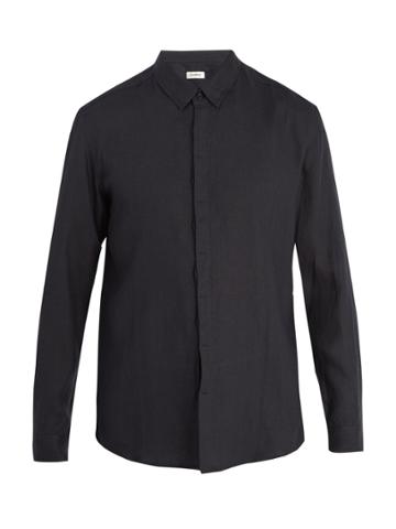 Commas Point-collar Linen Shirt