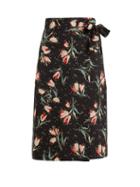 Matchesfashion.com Rebecca Taylor - Ikat Tulip Print Wrap Skirt - Womens - Black Print