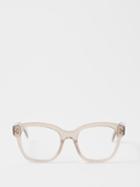 Celine Eyewear - Bold Story Square Acetate Glasses - Womens - Light Brown