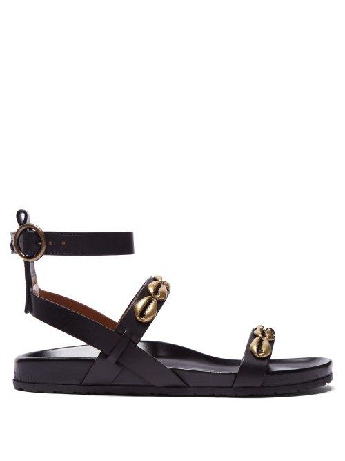 Matchesfashion.com Etro - Shell Studded Leather Sandals - Womens - Black