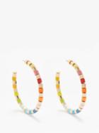 Roxanne Assoulin - Golden Rainbow Enamel Hoop Earrings - Womens - Multi