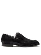 Matchesfashion.com Midnight 00 - Tulle-covered Patent-leather Loafers - Womens - Black