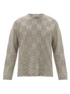 Matchesfashion.com Inis Mein - Basket-knit Linen-blend Sweater - Mens - Grey