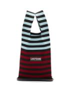 Lastframe - Striped Ribbed-knit Tote Bag - Womens - Burgundy Multi