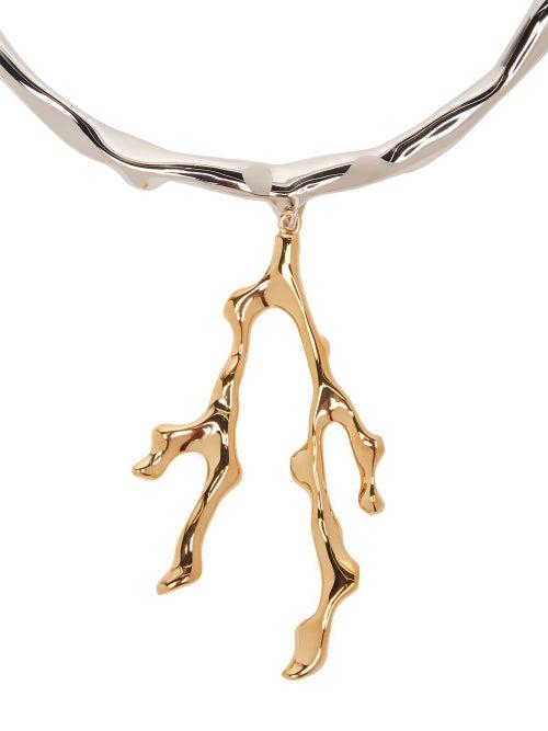 Matchesfashion.com Chlo - Two Tone Coral Pendant Choker - Womens - Silver