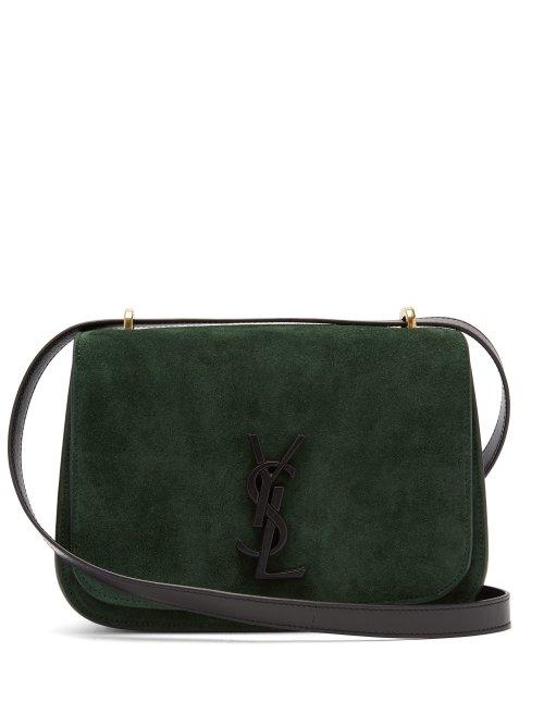 Matchesfashion.com Saint Laurent - Spontini Small Suede Cross Body Bag - Womens - Dark Green