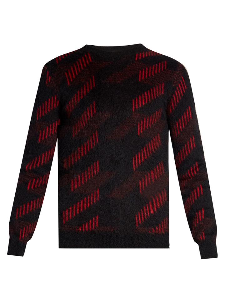 Saint Laurent Striped-intarsia Mohair-blend Sweater